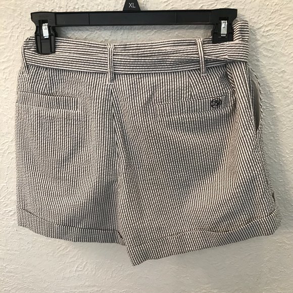 LAUREN JAMES Seersucker Bow Shorts Blue/White XS - Picture 3 of 6